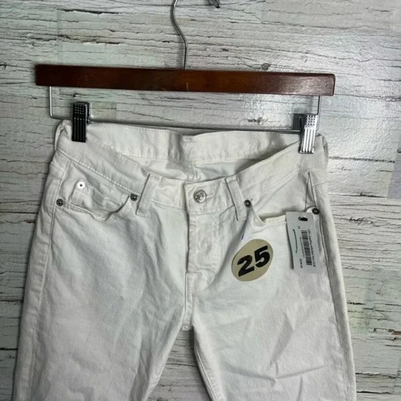7 FOR ALL MANKIND White Josefina Distressed Jean     Size: 25 NWt - Picture 3 of 8